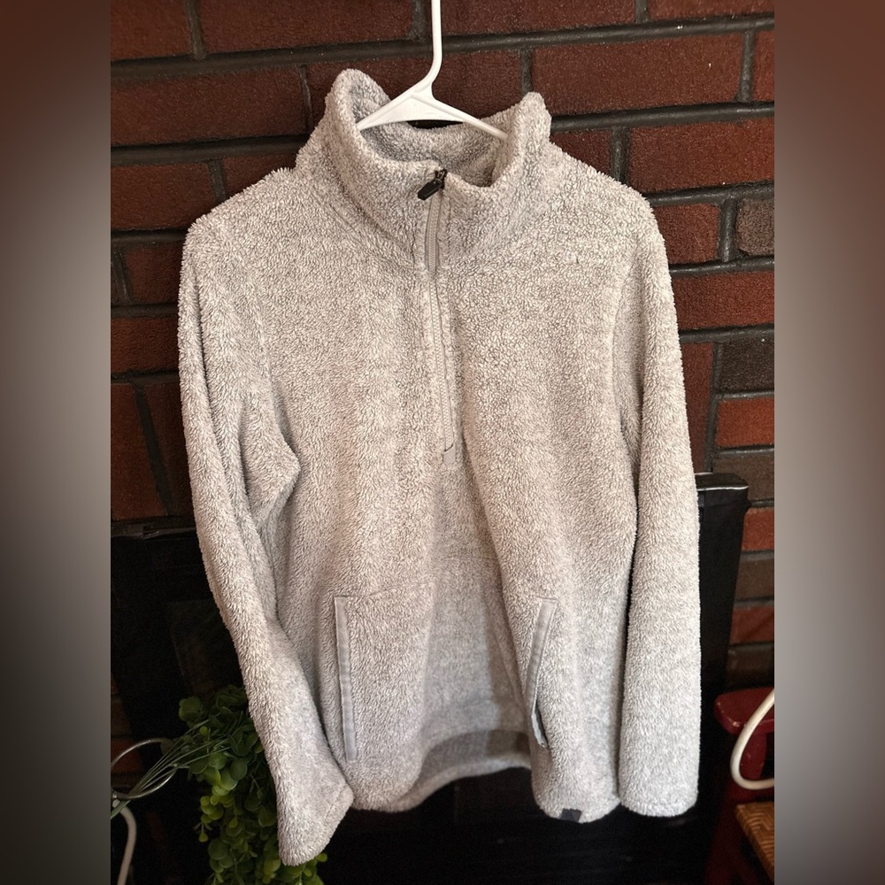 L.L. Bean Light Gray Zip-Up Sweater - Picture 3 of 4